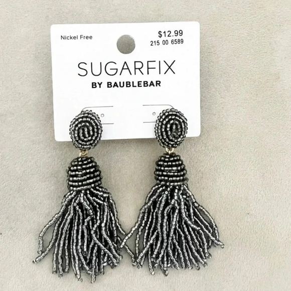 NWT Sugarfix by Baublebar Silver Beaded Drop Earrings 13 - Picture 1 of 2